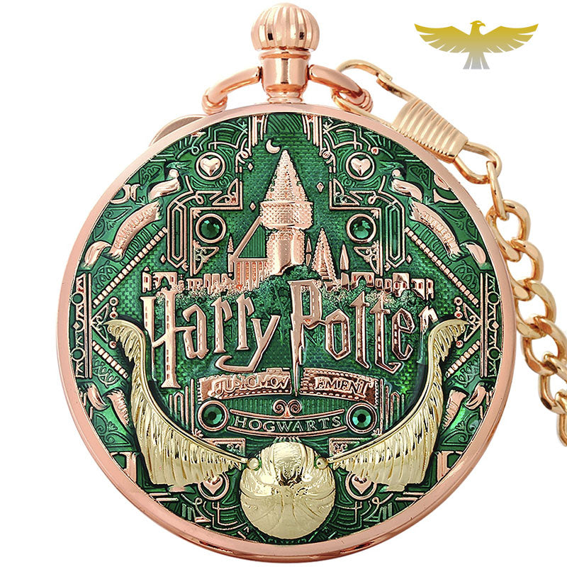 Montre De Poche Harry Potter – Bronze Avec Perles – Coffret Et Pochette Inclus