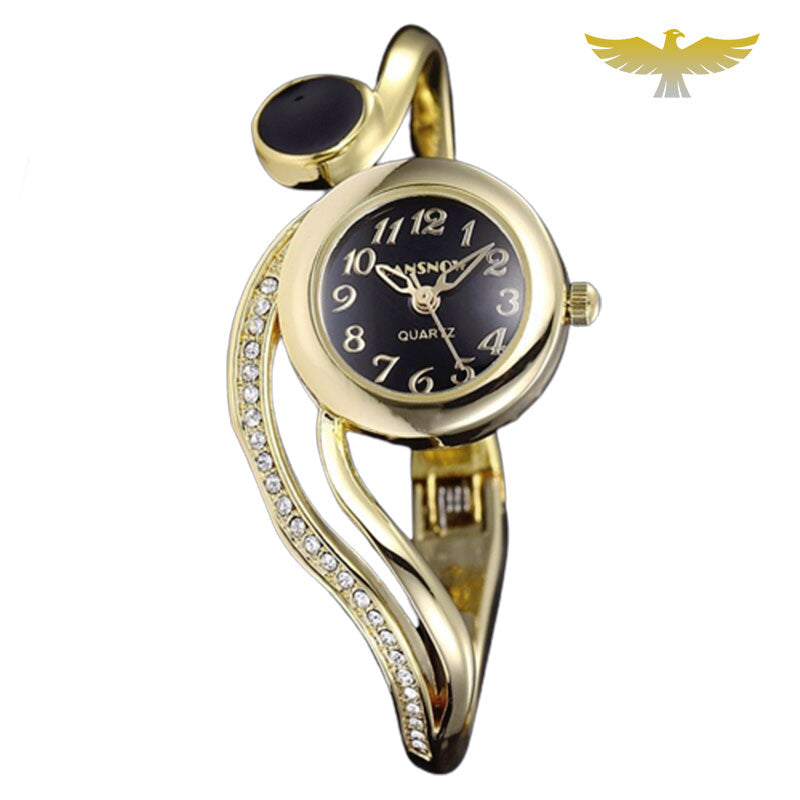 Montre-bracelet Femme Vintage Dorée à Chiffres - Élégance Rétro, Neuve Sans Boîte