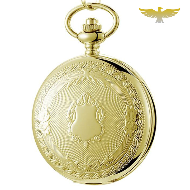 Montre à Gousset Argentée Motif Cerf/renne Sur émail Blanc - Mouvement Quartz, Vintage, Unisexe