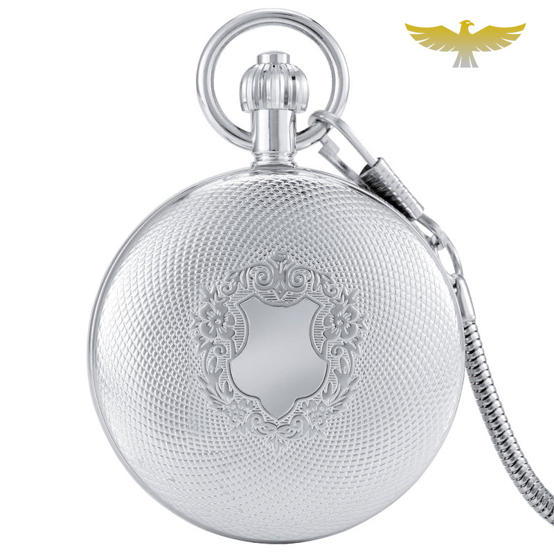 Montre De Gousset Vintage Blason Atlas Chasseur - Cadran Blanc Chiffres Romains - Occasion