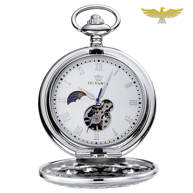 Pièces Détachées Pour Montre à Gousset (Boîtier + Fond) En Argent Fin - Occasion Très Bon État