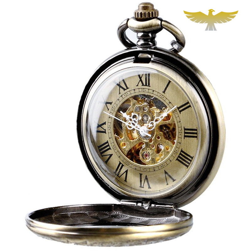 Montre à Gousset Bronze Romaine – édition Neuve Avec étiquettes – Quartz – Acier Inox