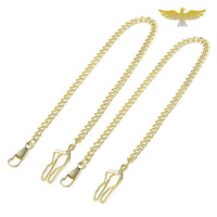 2 Chaines Or glissière de ceinture montre a gousset