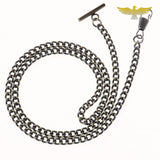 Chaine Albert-T 65cm pour montre à gousset - montre-de-poche-gousset - argent, bronze, chaine acier, chaîne, or, veste