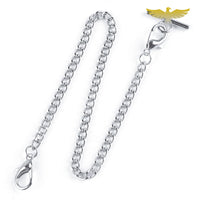 Chaine Albert-T mousqueton montre à gousset argent