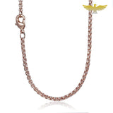 Chaine collier or rose pour montre à gousset - montre-de-poche-gousset - anneau, chaine collier, or rose