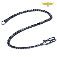 Chaine noire montre de poche glissière de ceinture