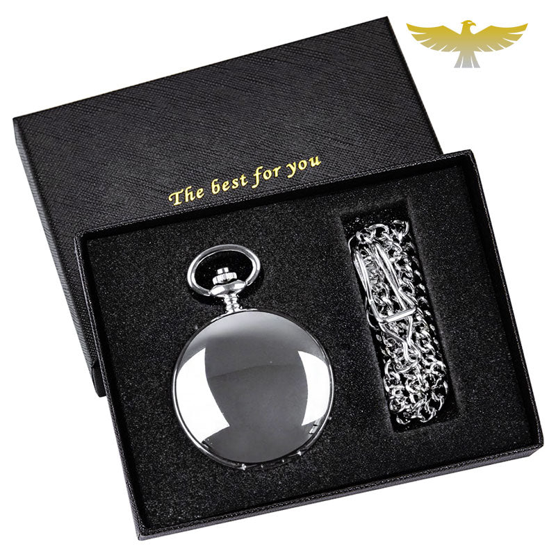 Coffret montre à gousset mécanique argent double chasseur - montre-de-poche-gousset - argent, coffret, double chasseur, double-hunter, luxe, mecanique, montre gousset, Papa, sélection