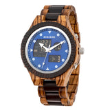 Montre bracelet en bois luminus green - montre-de-poche-gousset