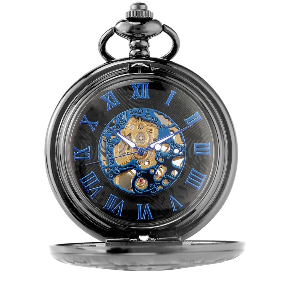 Montre de poche mécanique steampunk squelette