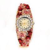 Montre bracelet fleur et diamant