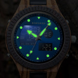 Montre bracelet en bois luminus green - montre-de-poche-gousset