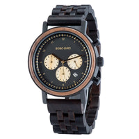 Montre bracelet chronophage en bois
