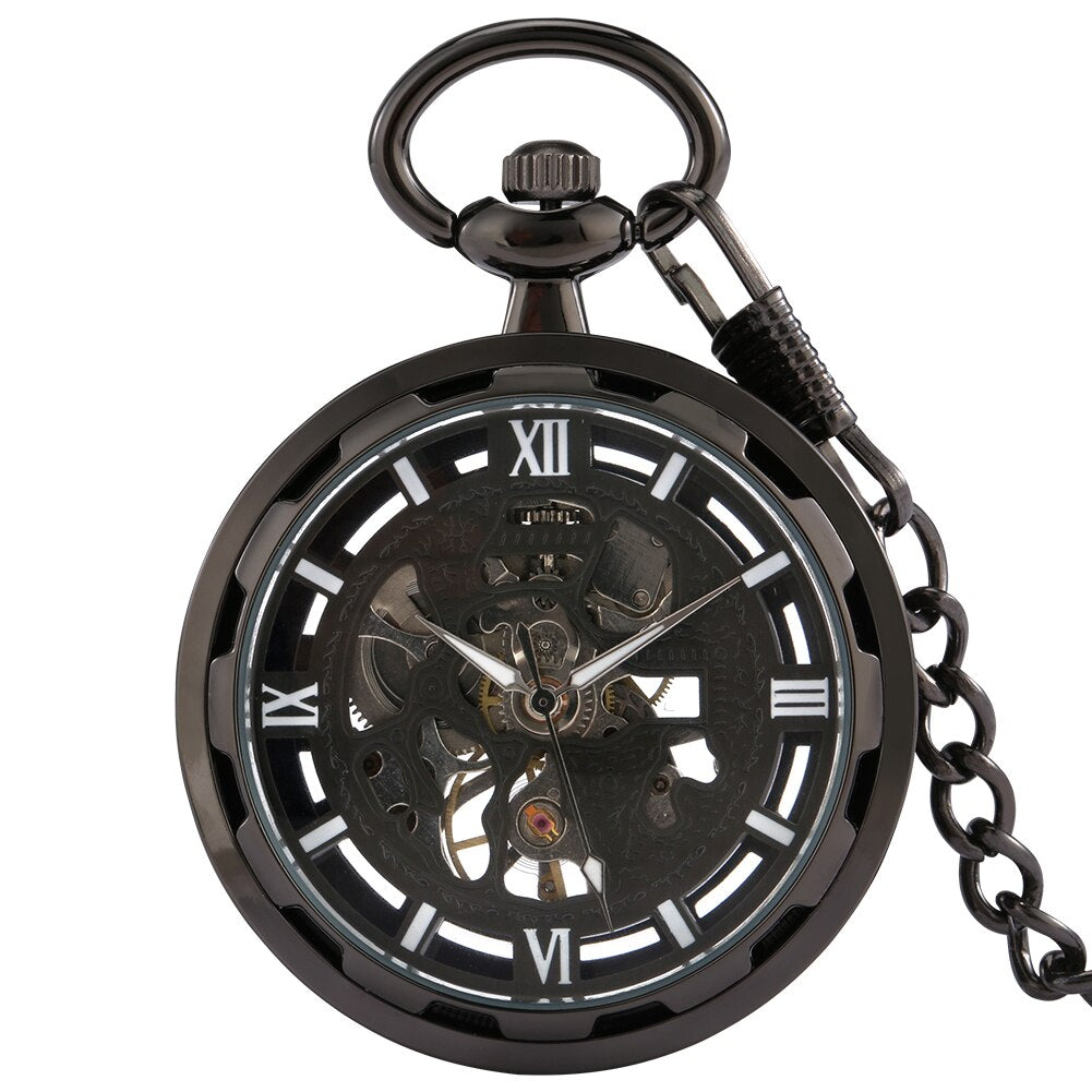 Montre à gousset squelette mécanique homme