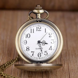 Montre de poche à quartz loups