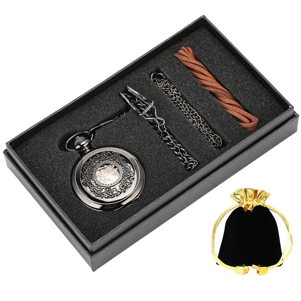 Coffret de montre à gousset mécanique argent Prestige