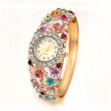 Montre bracelet fleur et diamant