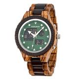 Montre bracelet en bois luminus green - montre-de-poche-gousset