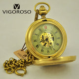 Montre Gousset Mécanique Cuivre Vintage Gravure Florale - montre-de-poche-gousset
