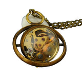 Montre Pendentif Mécanique Sphère Verre Vintage Steampunk - montre-de-poche-gousset