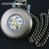 Montre Gousset Mécanique Vintage Bronze Chiffres Romains - montre-de-poche-gousset