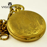 Montre Gousset Mécanique Cuivre Vintage Gravure Florale - montre-de-poche-gousset