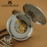 Montre Gousset Mécanique Acier Argenté Royal - montre-de-poche-gousset