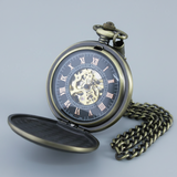Montre Gousset Mécanique Vintage Bronze Chiffres Romains - montre-de-poche-gousset