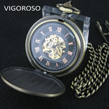 Montre Gousset Mécanique Vintage Bronze Chiffres Romains - montre-de-poche-gousset