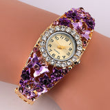 Montre bracelet fleur et diamant