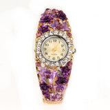 Montre bracelet fleur et diamant