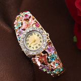 Montre bracelet fleur et diamant