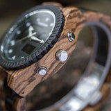 Montre bracelet en bois luminus green - montre-de-poche-gousset