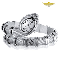 Montre bracelet serpent argent