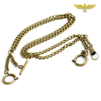 Chaine de montre à gousset argent Albert-T double anneau