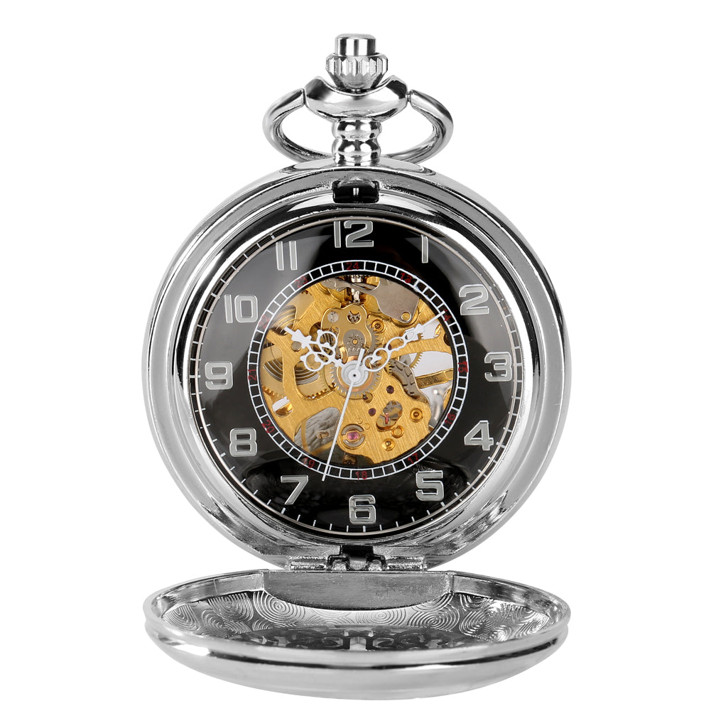 Coffret de montre à gousset mécanique argent Prestige