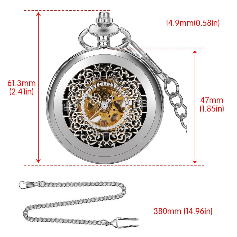 Coffret de montre à gousset mécanique argent Prestige