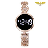 Montre bracelet digital femme argent - montre-de-poche-gousset - argent, chic, femme, montre bracelet, noir, or, or rose, quartz