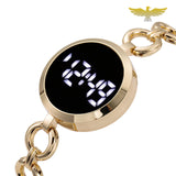 Montre bracelet digital femme - montre-de-poche-gousset - argent, chic, femme, montre bracelet, noir, or, or rose, quartz
