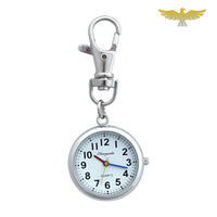 Montre de poche a quartz avec mousqueton