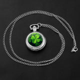 Montre collier quartz Trèfle porte bonheur - montre-de-poche-gousset