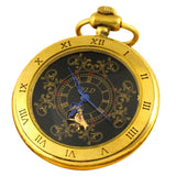 Montre Gousset Mécanique Laiton Steampunk Cadran Noir - montre-de-poche-gousset