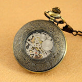 Montre Gousset Squelette Parée de Diamants Scintillants - montre-de-poche-gousset