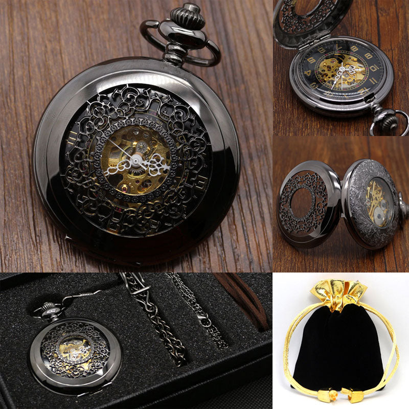 Coffret de montre à gousset mécanique argent Prestige