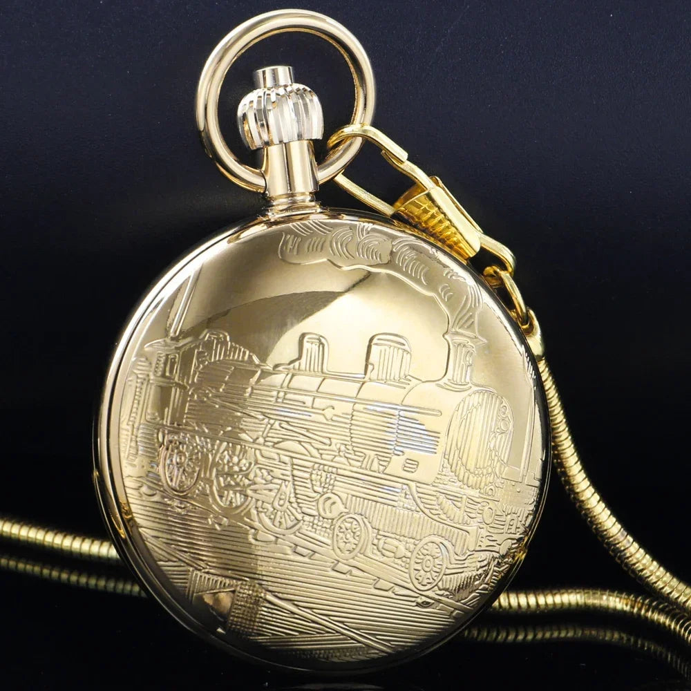 Coffret montre à gousset double-chasseur vintage or