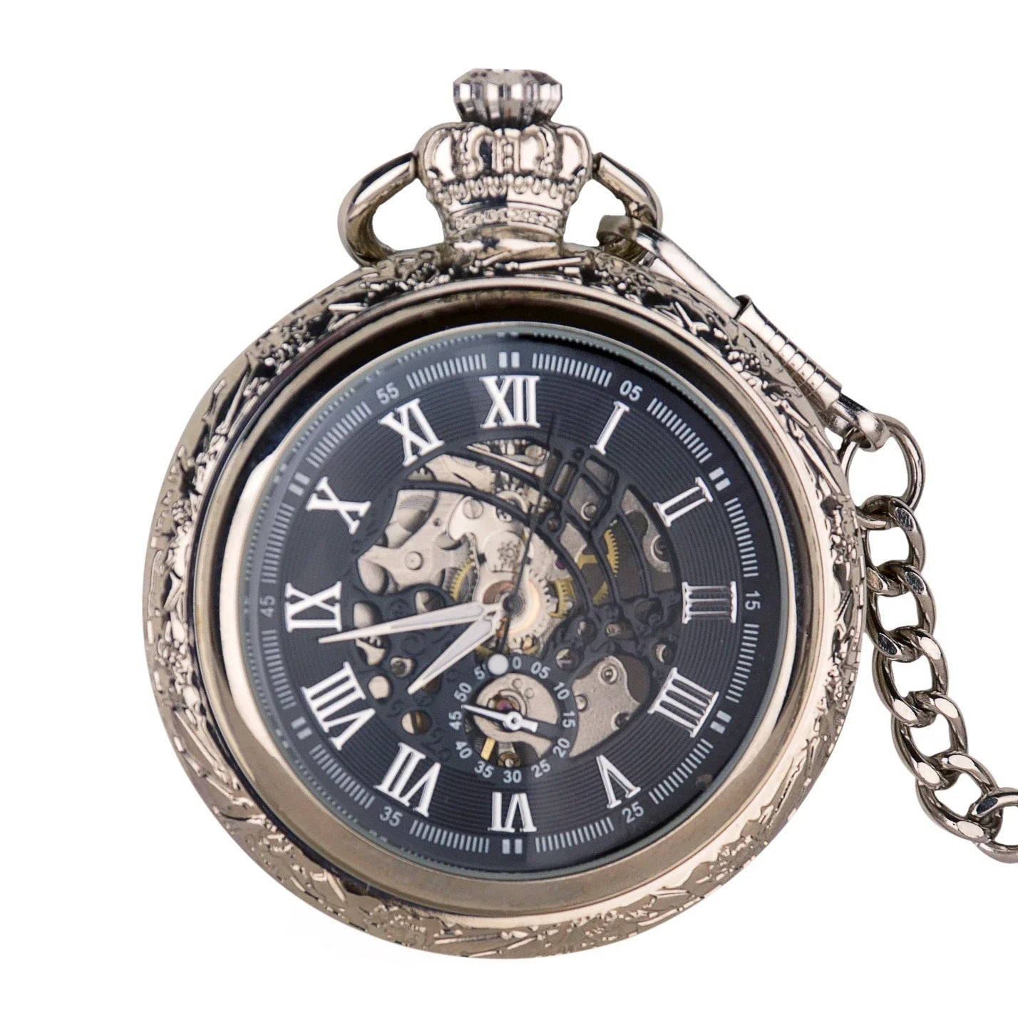 Montre gousset mécanique chronophage bronze - montre-de-poche-gousset