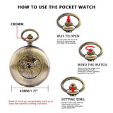 Coffret montre à gousset mécanique rétro bronze
