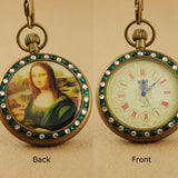 Montre Gousset Mécanique Vintage Cuivre Diamants Émeraude - montre-de-poche-gousset
