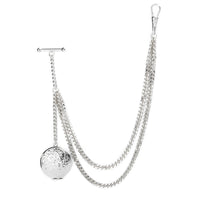 Chaîne Gousset Albert Héritage Locket Gravé Acier Poli