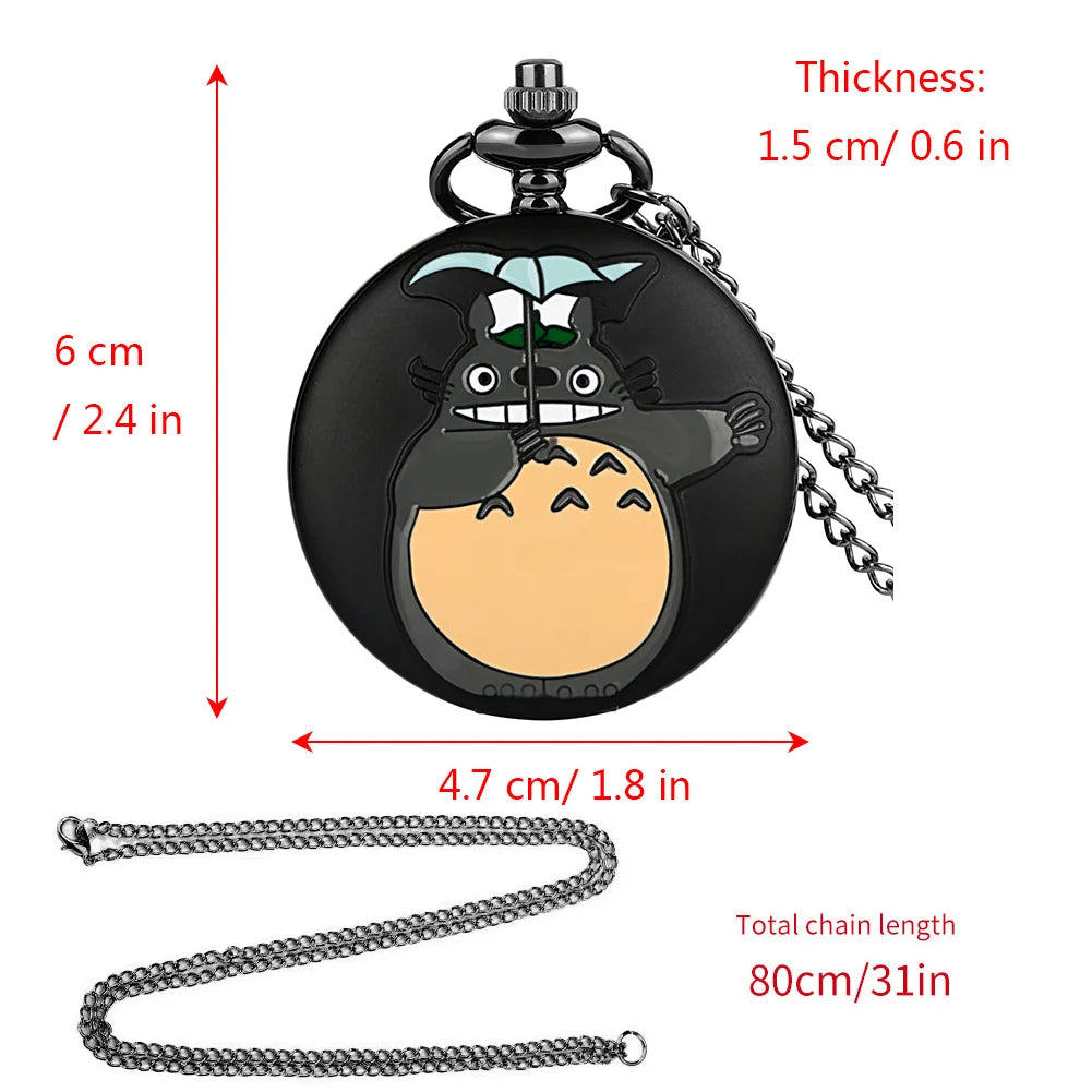 Montre à gousset quartz surface chat - montre-de-poche-gousset